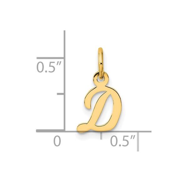 Kazi Luxury 14k Yellow Gold Small Script Letter D Initial Charm - Picture 4 of 4